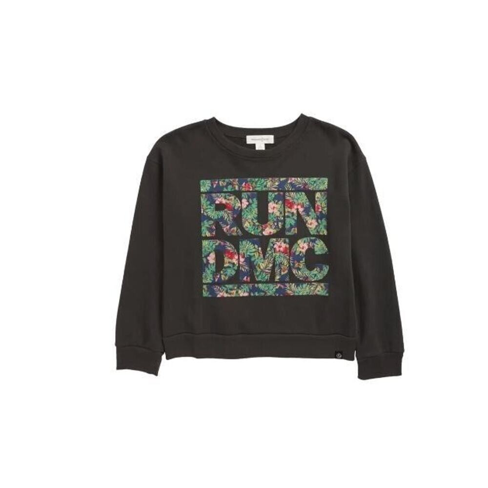Treasure & Bond Girls Graphic "Run DMC" Sweatshirt Black Raven Medium (8/10) $45